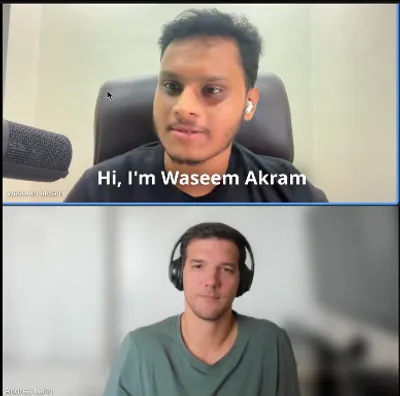 Image of Waseem, Founder of Waak Labs and Andres Larin, Founder or Brickell.com talking heads